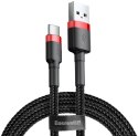 KABEL USB-A / USB-C Baseus Cafule CATKLF-U91 300cm 2A QC 3.0 CZARNO-CZERWONY W OPLOCIE