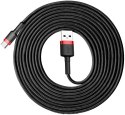 KABEL USB-A / USB-C Baseus Cafule CATKLF-U91 300cm 2A QC 3.0 CZARNO-CZERWONY W OPLOCIE