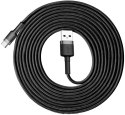 KABEL USB-A / USB-C Baseus Cafule CATKLF-UG1 300cm 3A QC 3.0 CZARNO-SZARY W NYLONOWYM OPLOCIE