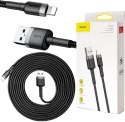 KABEL USB-A / Lightning iPhone Baseus Cafule CALKLF-RG1 300cm Apple 2A CZARNO-SZARY W OPLOCIE